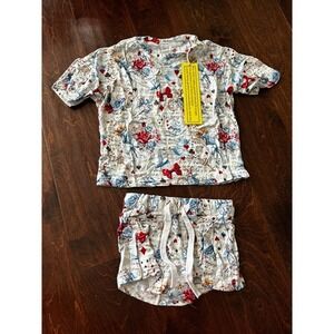 Little Munchkin Alice in Wonderland bamboo boxy tee lounge set 2T NIB